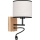 Applique murale LED BOHO 1xE27/25W/230V + LED/1W/230V, finition chêne