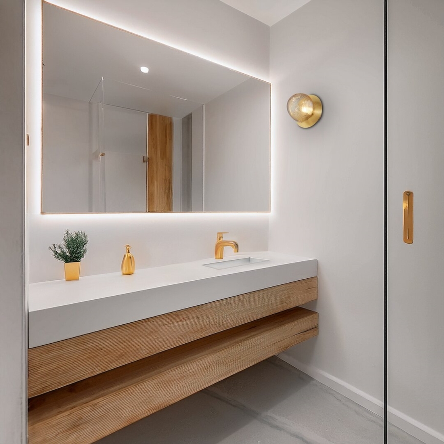 Applique murale LED BOLLA LED/3W/230V doré/beige fumé