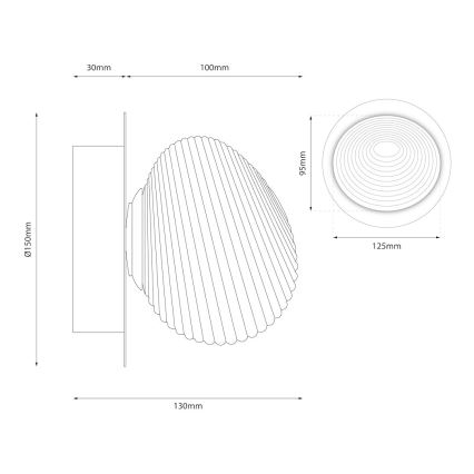 Applique murale LED BOLLA LED/3W/230V doré/beige fumé