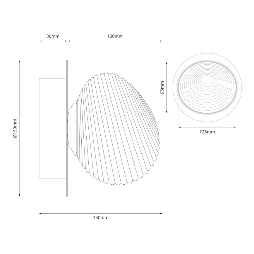Applique murale LED BOLLA LED/3W/230V doré/beige fumé