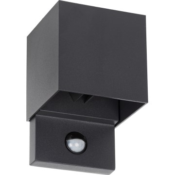 Applique murale LED d'extérieur avec détecteur de mouvement et capteur crépusculaire REKA LED/7W/230V IP54, anthracite, design angulaire