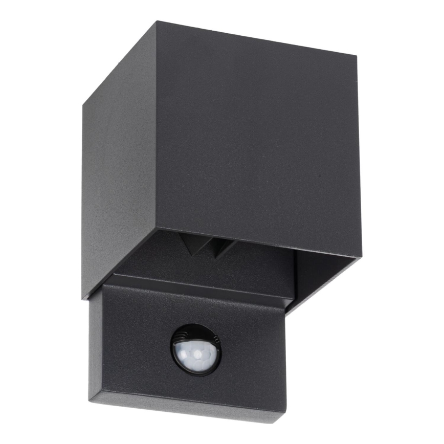 Applique murale LED d'extérieur avec détecteur de mouvement et capteur crépusculaire REKA LED/7W/230V IP54, anthracite, design angulaire