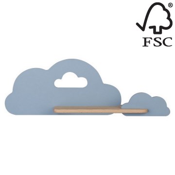 Applique murale LED enfant avec étagère CLOUD LED/5W/230V bleueApplique murale pour enfants avec étagère CLOUD LED/5W/230V Blanc/Rose - certifié FSC