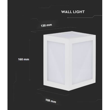 Applique murale LED extérieure LED/12W/230V 3000K IP65 blanc