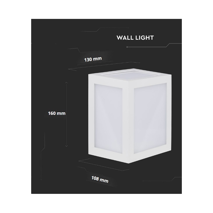 Applique murale LED extérieure LED/12W/230V 3000K IP65 blanc