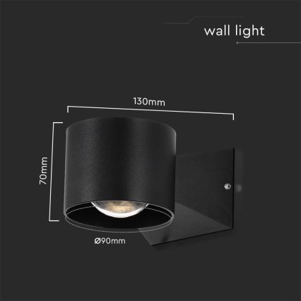 Applique murale LED extérieure LED/5W/230V 4000K IP65 noir