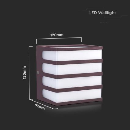 Applique murale LED extérieure LED/8W/230V IP65 3000K marron