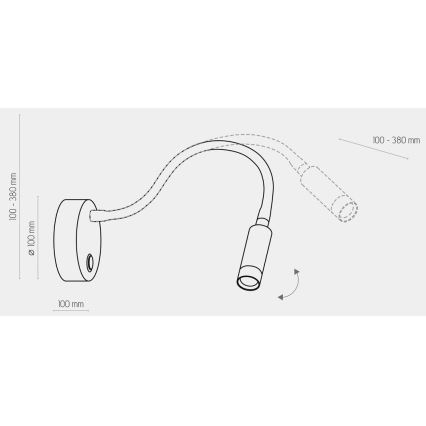 Applique murale LED LAGOS LED/5W/230V noir