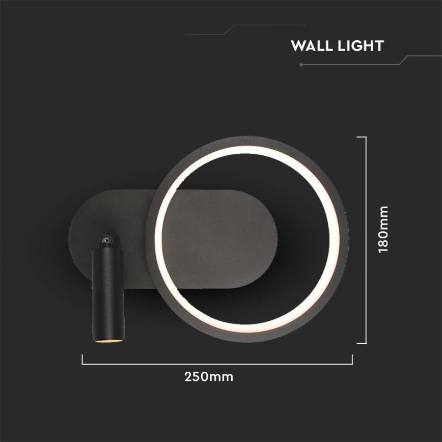 Applique murale LED LED/14W/230V 3000K noir