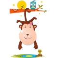 Applique murale LED pour enfants MONKEY LED/0,6 W/3xAAA