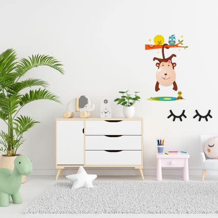 Applique murale LED pour enfants MONKEY LED/0,6 W/3xAAA