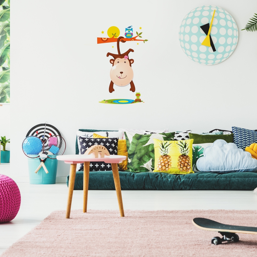 Applique murale LED pour enfants MONKEY LED/0,6 W/3xAAA