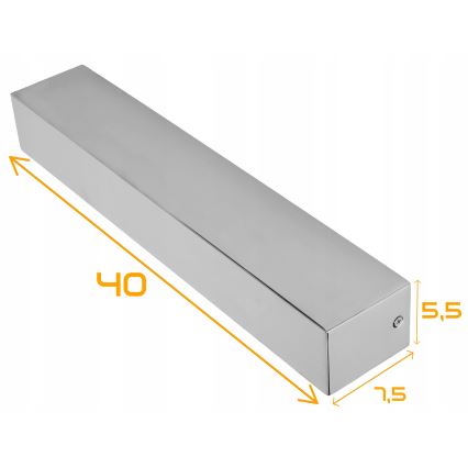 Applique murale LED pour salle de bains 9W/230V 40 cm IP44, chrome brillant