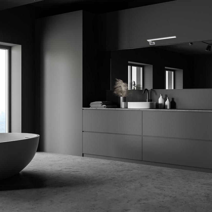 Applique murale LED pour salle de bains SHINE, 11 W, 230 V, 45 cm, IP44, chrome brillant