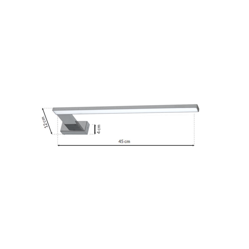 Applique murale LED pour salle de bains SHINE, 11 W, 230 V, 45 cm, IP44, chrome brillant