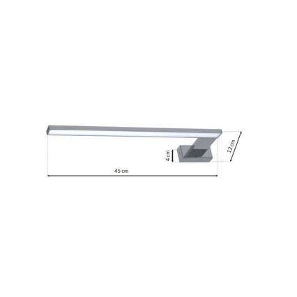 Applique murale LED pour salle de bains SHINE 11W/230V 45 cm IP44, chrome brillant
