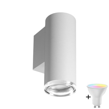 Applique murale LED RGBW dimmable pour salle de bains TURYN 1xGU10/6W/230V 3000K Wi-Fi IP44 blanche