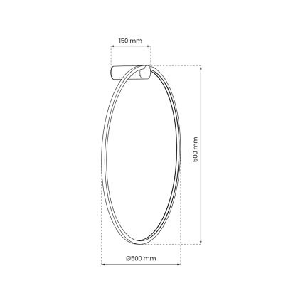 Applique murale LED salle de bain SATURNO LED/25W/230V d. 50 cm IP44 doré