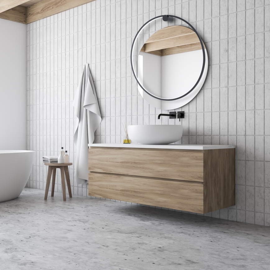 Applique murale LED SATURNO 46 W 230 V Ø 80 cm IP44 noir