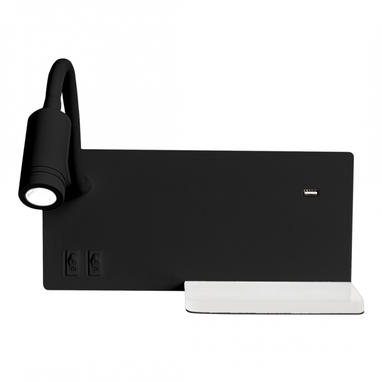 Applique murale LED SHELF LED/4W+LED/5W+LED/2W/230V noire