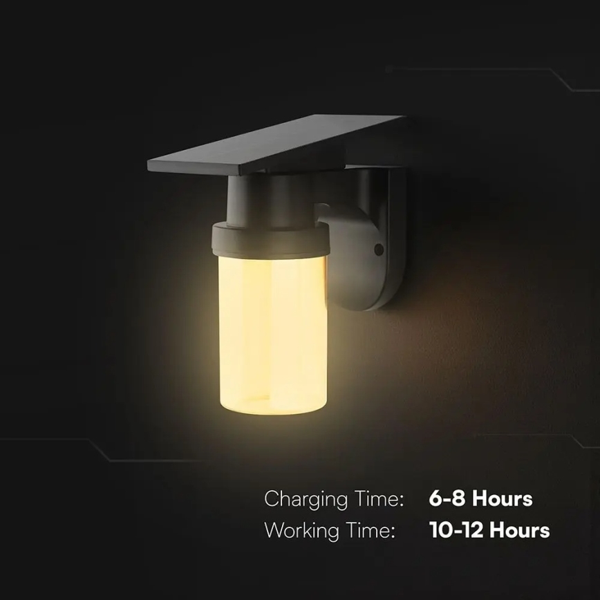 Lampe murale solaire LED/3,7V 2700/3200/5000K IP54 1800 mAh noir/beige fumé + télécommande