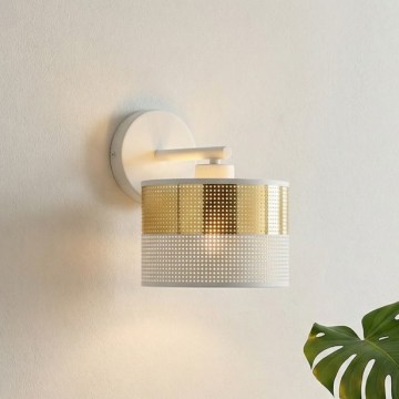 Applique murale LUX 1xE27/15W/230V blanche/dorée