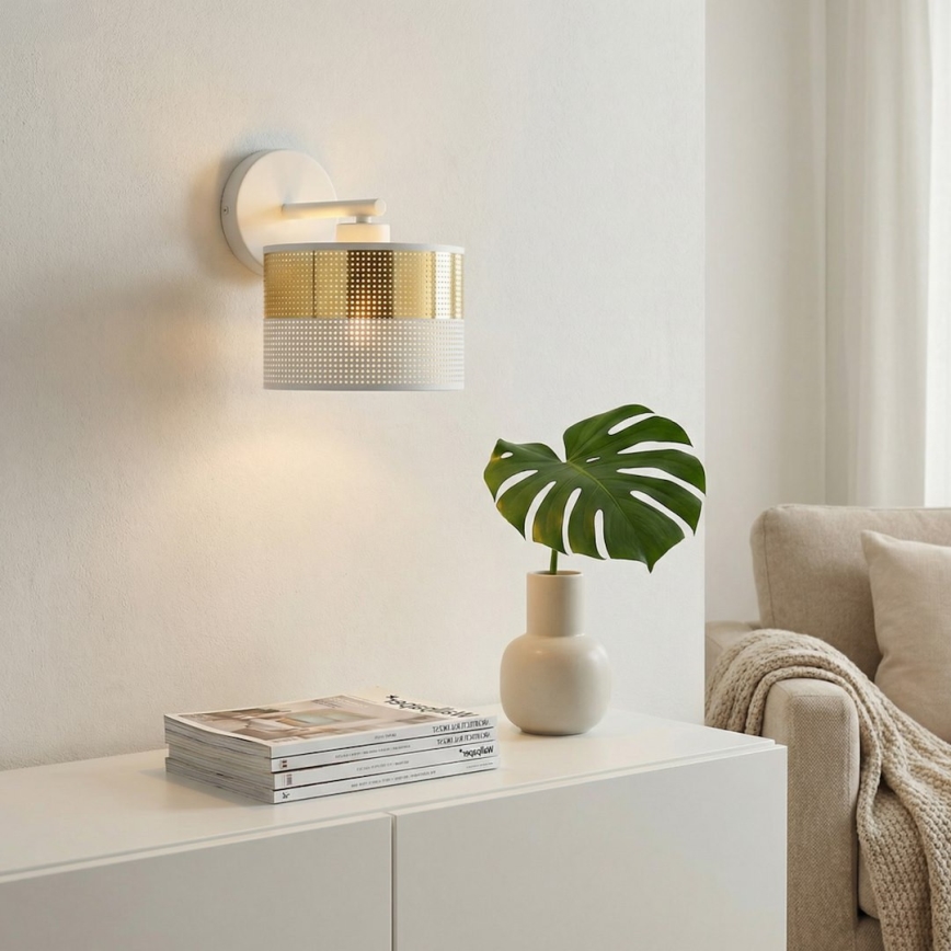 Applique murale LUX 1xE27/15W/230V blanche/dorée