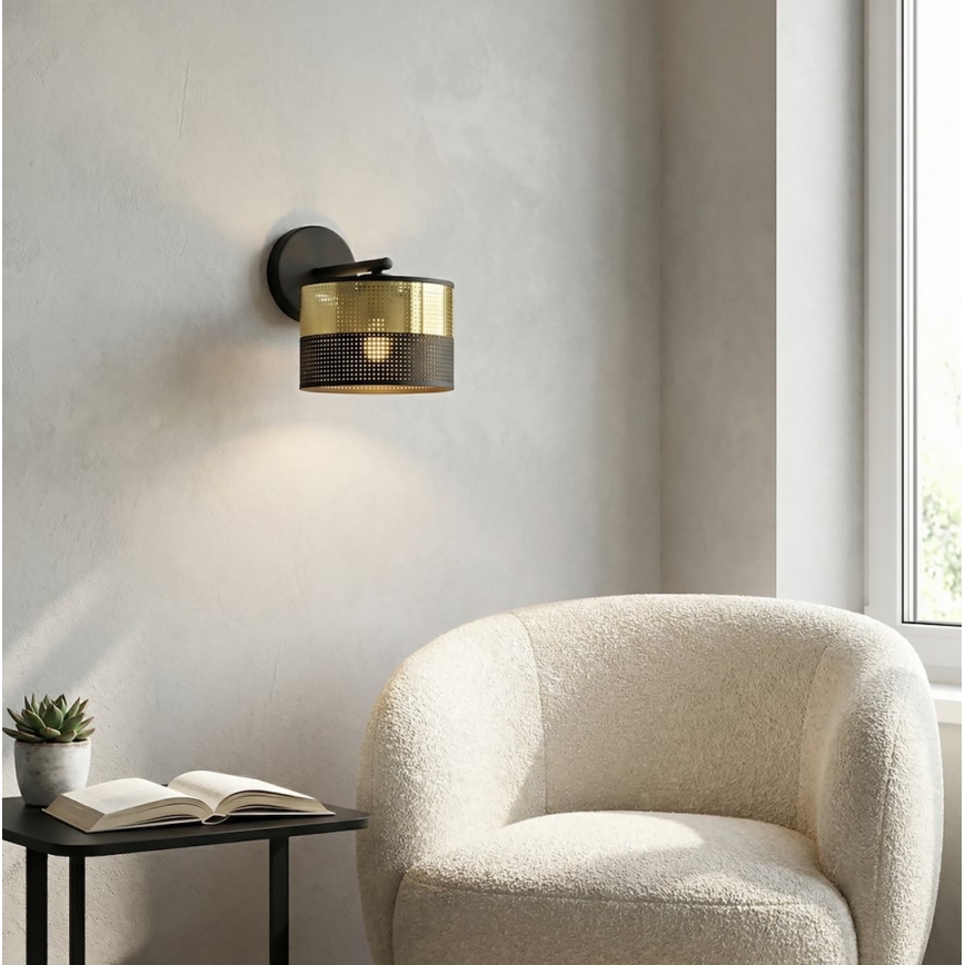 Applique murale LUX 1xE27/15W/230V noir/or