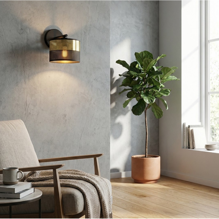 Applique murale LUX 1xE27/15W/230V noir/or