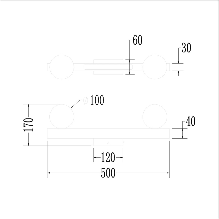 Applique murale MAGNET LED/13W/230V + 2xG9/60W 3000/4000K noir