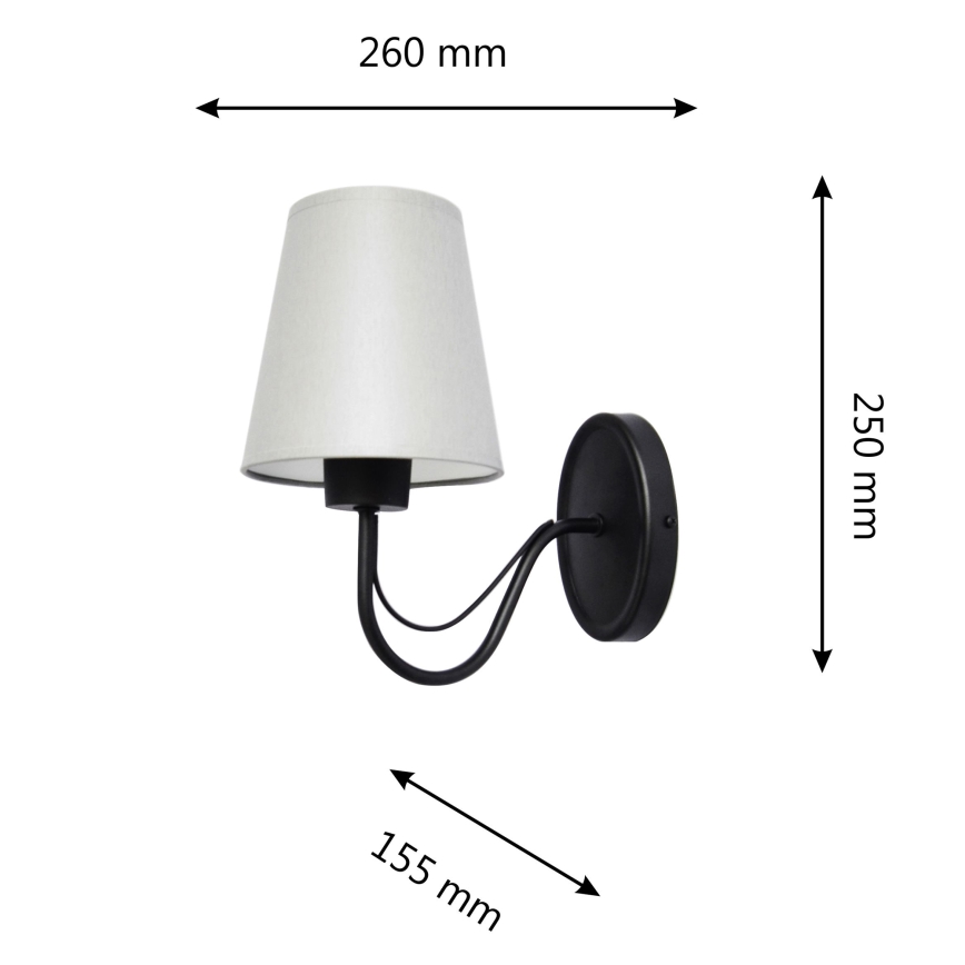 Applique murale MALBO 1xE27/15W/230V gris/noir