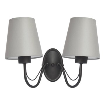 Applique murale MALBO 2xE27/15W/230V gris/noir