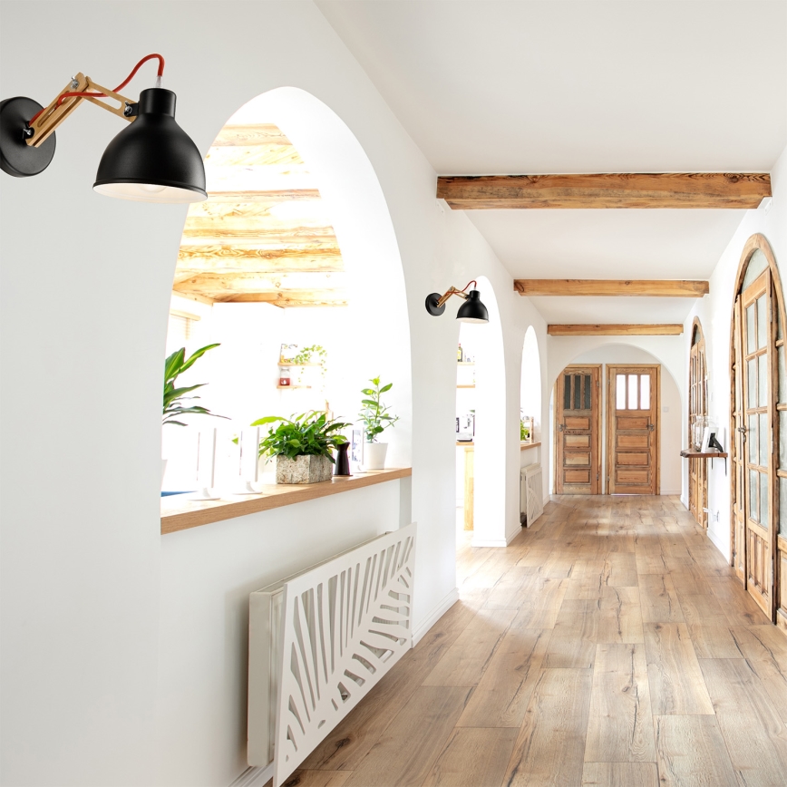 Applique murale MARCELLO 1xE27/60W/230V hêtre