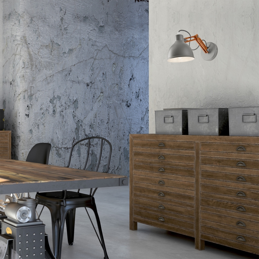 Applique murale MARCELLO 1xE27/60W/230V hêtre