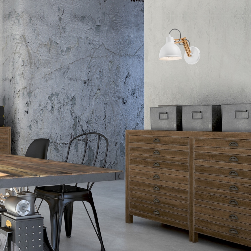 Applique murale MARCELLO 1xE27/60W/230V hêtre