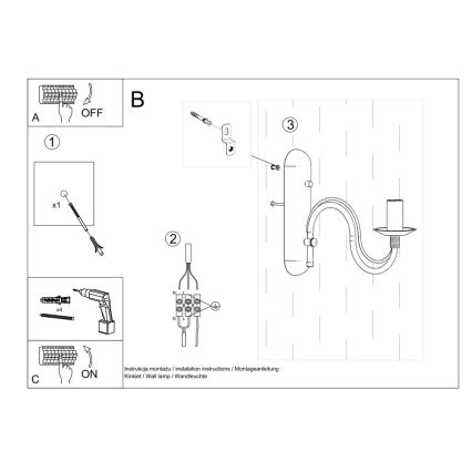 Applique murale MINERWA 1xE14/40W/230V blanc