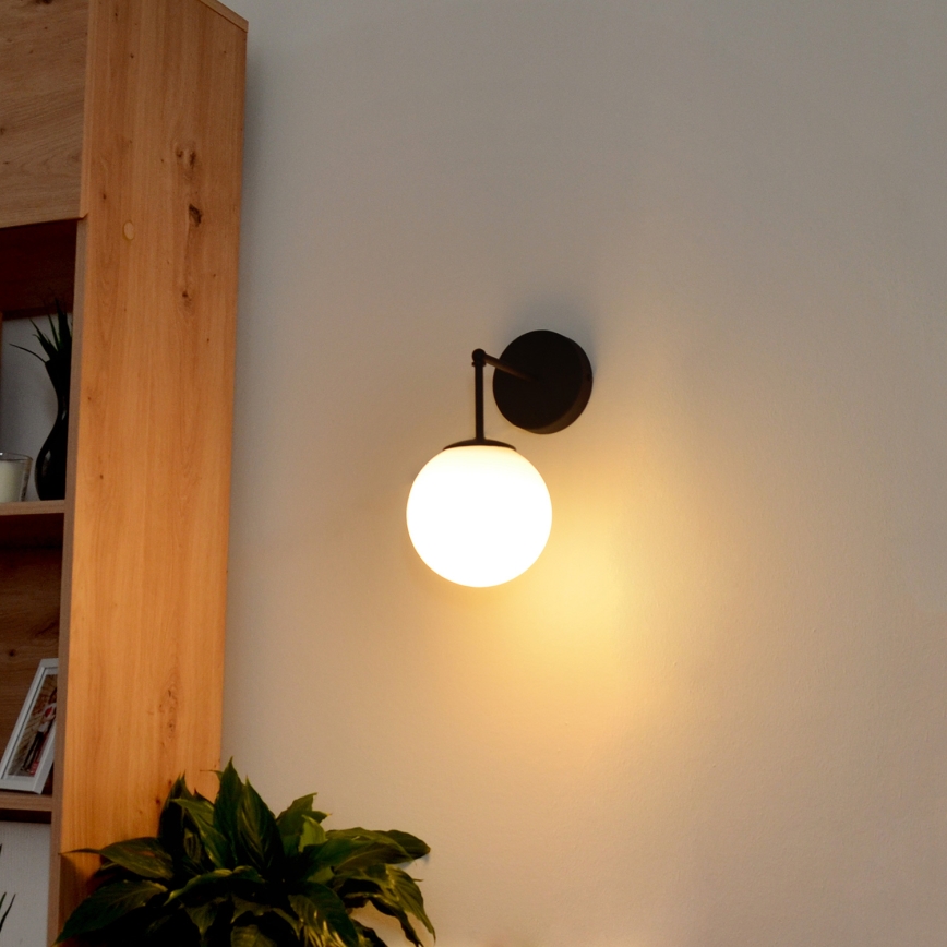 Applique murale MOON 1xE27/15W/230V noir