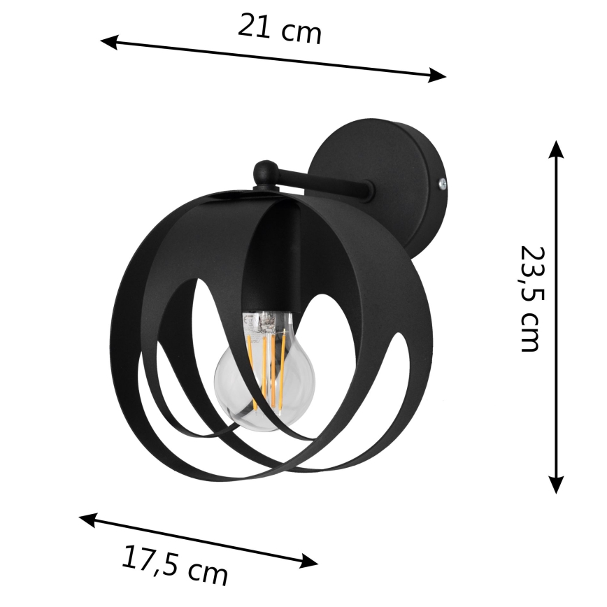 Applique murale MOONLIGHT 1xE27/15W/230V noir
