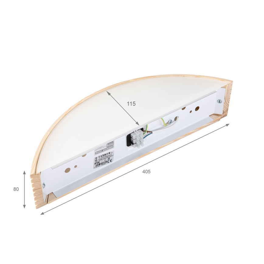 Applique murale NATURAL MODERN 1xE27/15W/230V en pin