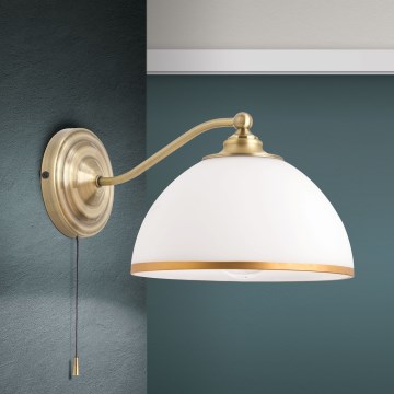 Applique murale OLD LAMP 1xE27/40W/230V blanc/laiton