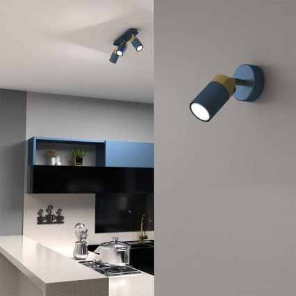 Applique murale orientable JOKER 1xGU10/25W/230V bleu/doré