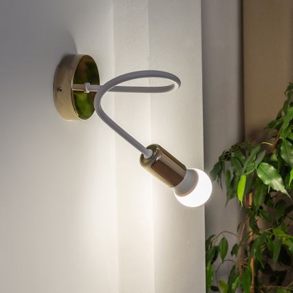 Applique murale OXFORD 1xE27/15W/230V doré/blanc