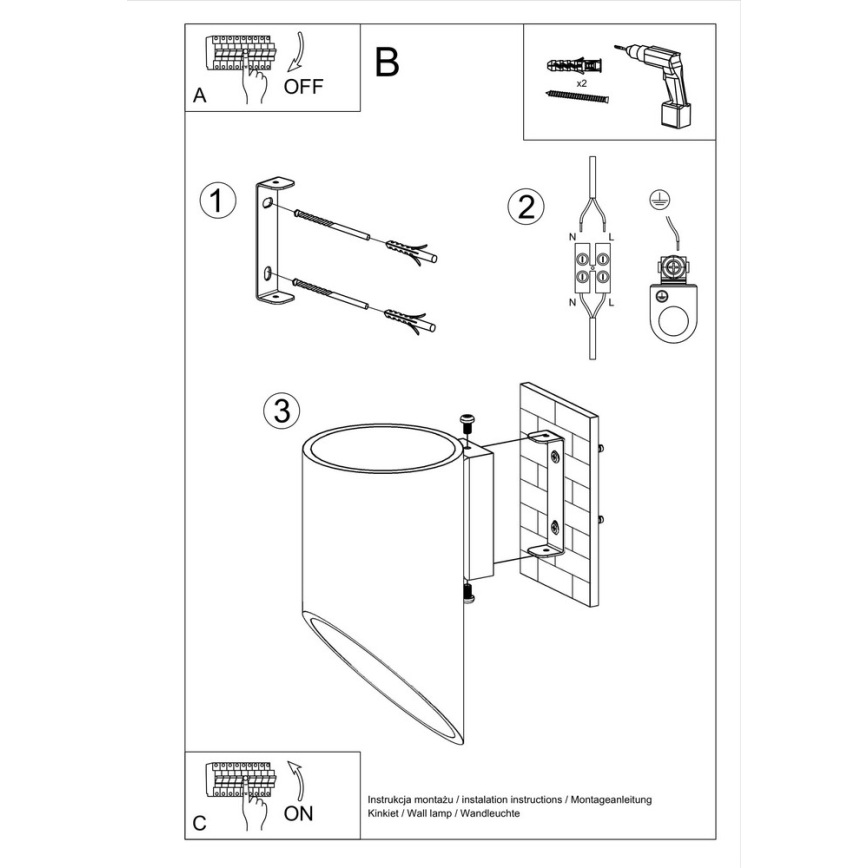 Applique murale PENNE 20 1xG9/40W/230V blanc