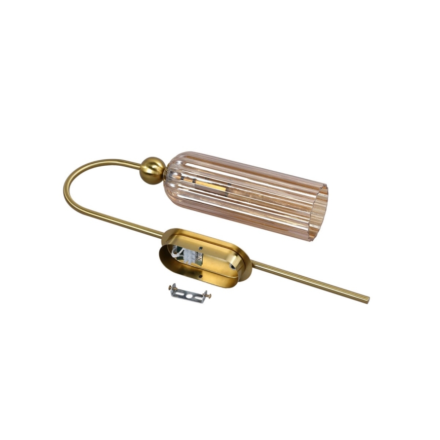 Applique murale PIEGA 1xE14/40W/230V laiton/beige fumé