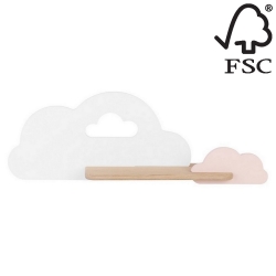 Applique murale pour enfant avec étagère CLOUD LED/5W/230V Blanche/Rose - certifié FSC