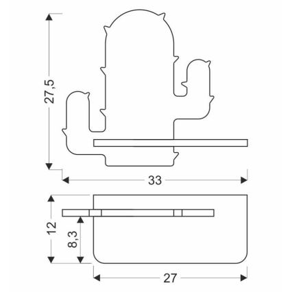 Applique murale pour enfants avec une étagère CACTUS LED/4W/230V vert/bois - certifié FSC