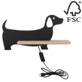 Applique murale pour enfants avec une étagère DOG LED/5W/230V noir/bois - certifié FSC