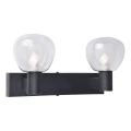 Applique murale pour salle de bains POLA 2xG9/5W/230V IP44 noire/transparente