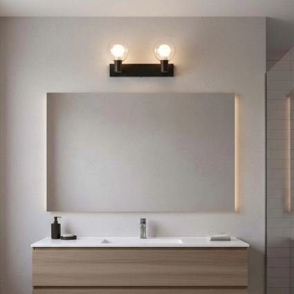 Applique murale pour salle de bains POLA 2xG9/5W/230V IP44 noire/transparente