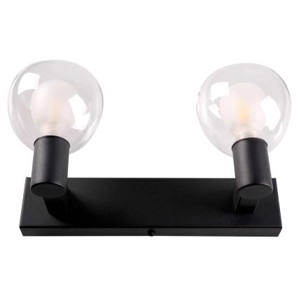 Applique murale pour salle de bains POLA 2xG9/5W/230V IP44 noire/transparente